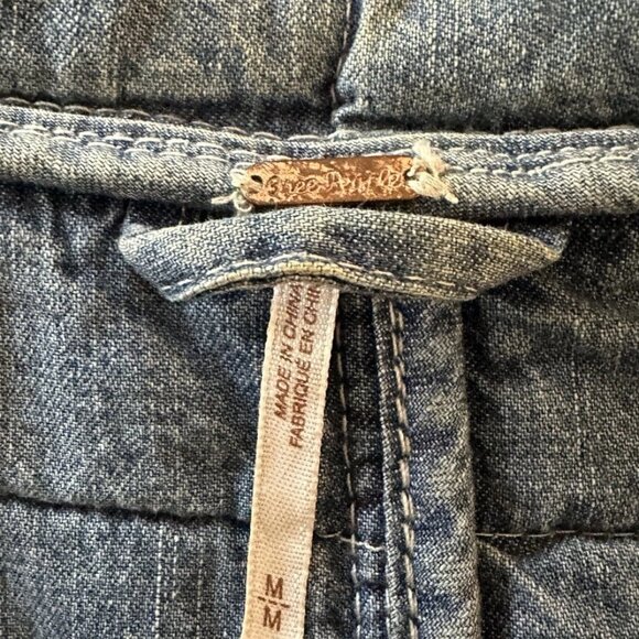 💙🧥 Free People We The Free Quilted Denim Jacket Dolman Oversized Medium - Picture 13 of 14